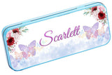 Personalised Any Name Butterfly Pencil Case Tin School Kids Stationary 17