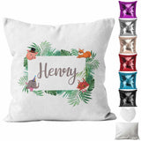 Personalised Cushion Animal Sequin Cushion Pillow Printed Birthday Gift 59