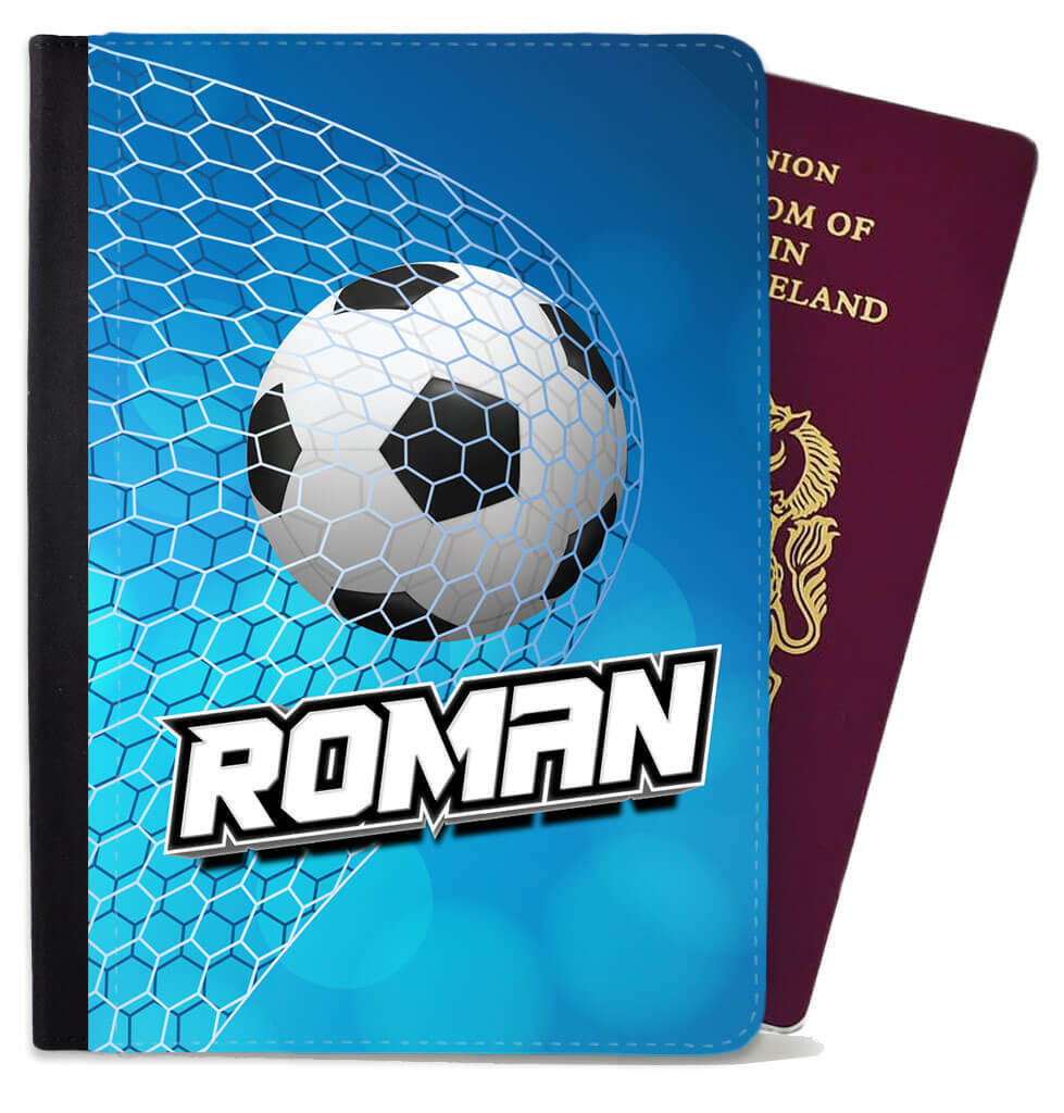 Personalised Football kids Passport Cover Holder Any Name Holiday Accessory 13