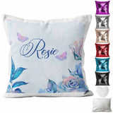 Personalised Cushion Floral Sequin Cushion Pillow Printed Birthday Gift 23
