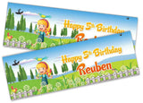 Personalised Birthday Banners Generic Design Children Kids Party Decoration 199