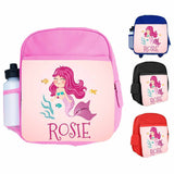 Personalised Kids Backpack Any Name Mermaid Design Boys Girls kids School Bag 16