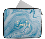 Personalised Any Name Marble Design Laptop Case Sleeve Tablet Bag 115