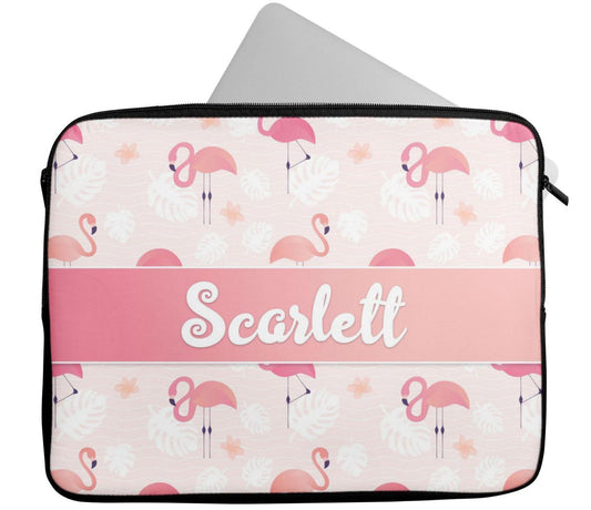 Personalised Any Name Flamingo Design Laptop Case Sleeve Tablet Bag 63