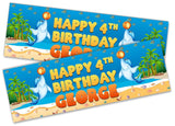 Personalised Birthday Banners Fish Design Children Kids Party Decoration 111