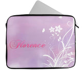 Personalised Any Name Floral Design Laptop Case Sleeve Tablet Bag 28