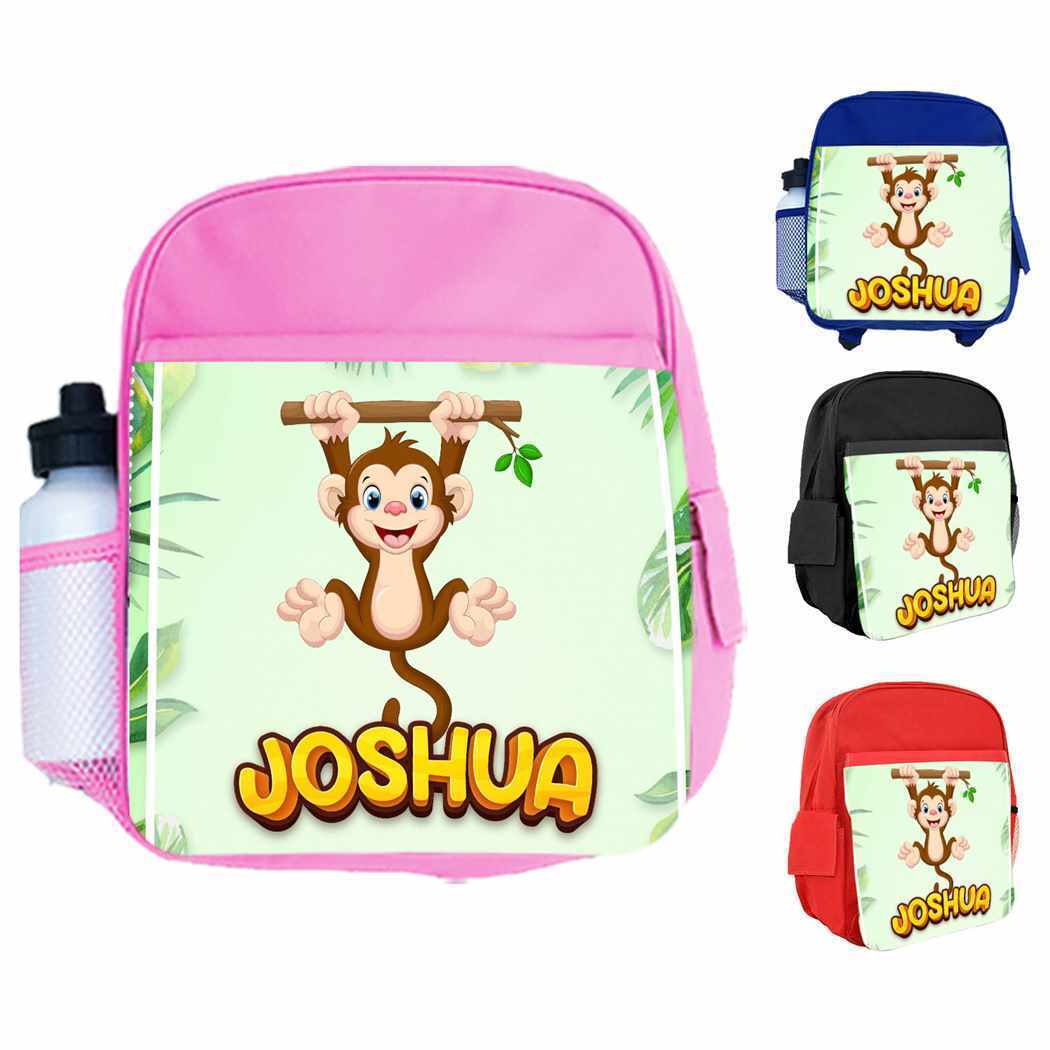 Personalised Kids Backpack Any Name Animal Design Boys Girls kid School Bag 20