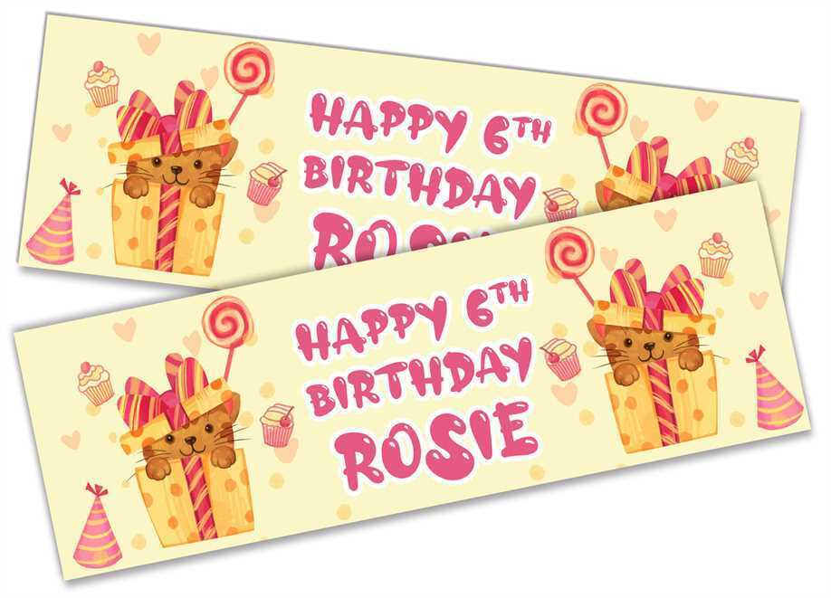 Personalised Birthday Banners Generic Design Children Kids Party Decoration 161