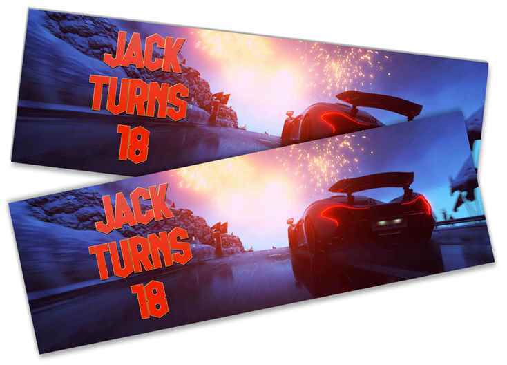 Personalised Birthday Banners Car Design Children Kids Party Decoration 175