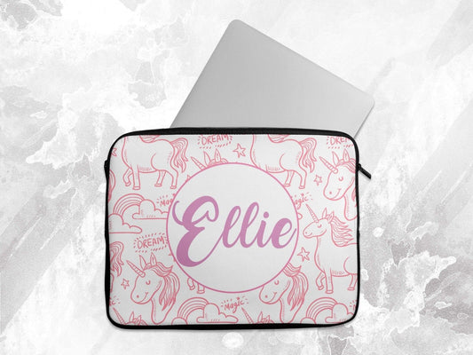 Personalised Any Name Unicorn Laptop Case Sleeve Tablet Bag Chromebook Gift 4