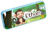 Personalised Any Name Jungle Pencil Case Tin Children School Kids Stationary 18