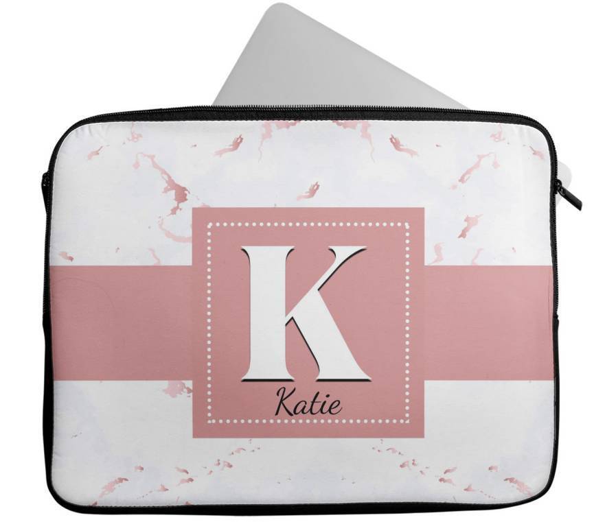 Personalised Any Name Marble Design Laptop Case Sleeve Tablet Bag 108