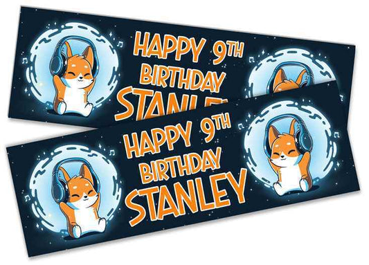 Personalised Birthday Banners Generic Design Children Kids Party Decoration 208