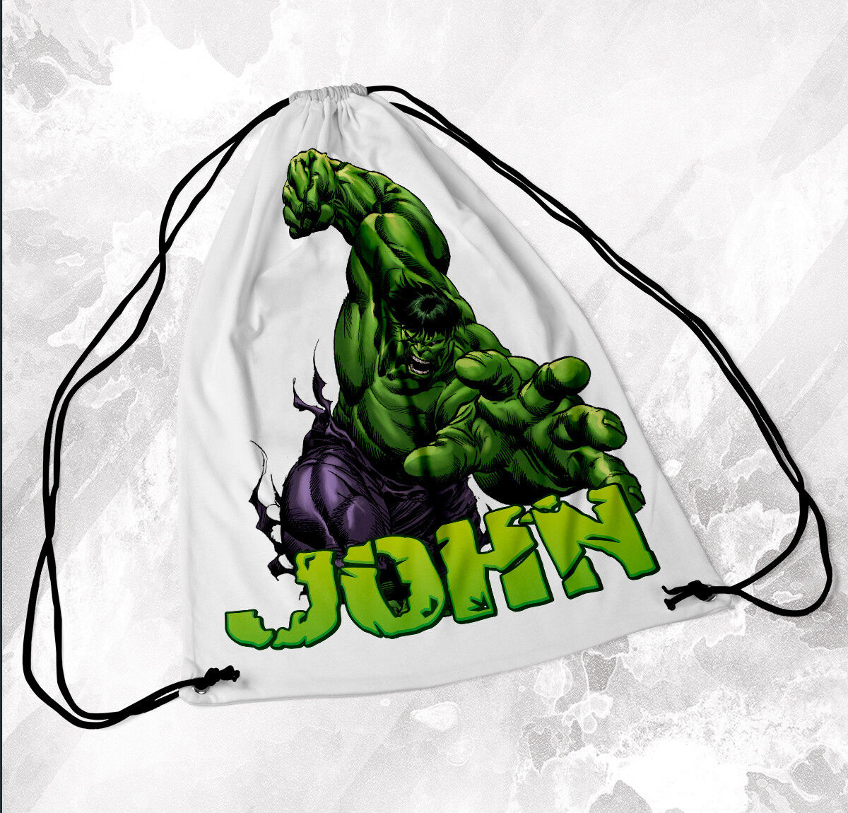 Personalised Drawstring Bag Any Name Hulk Swimming School Nursery PE Sports