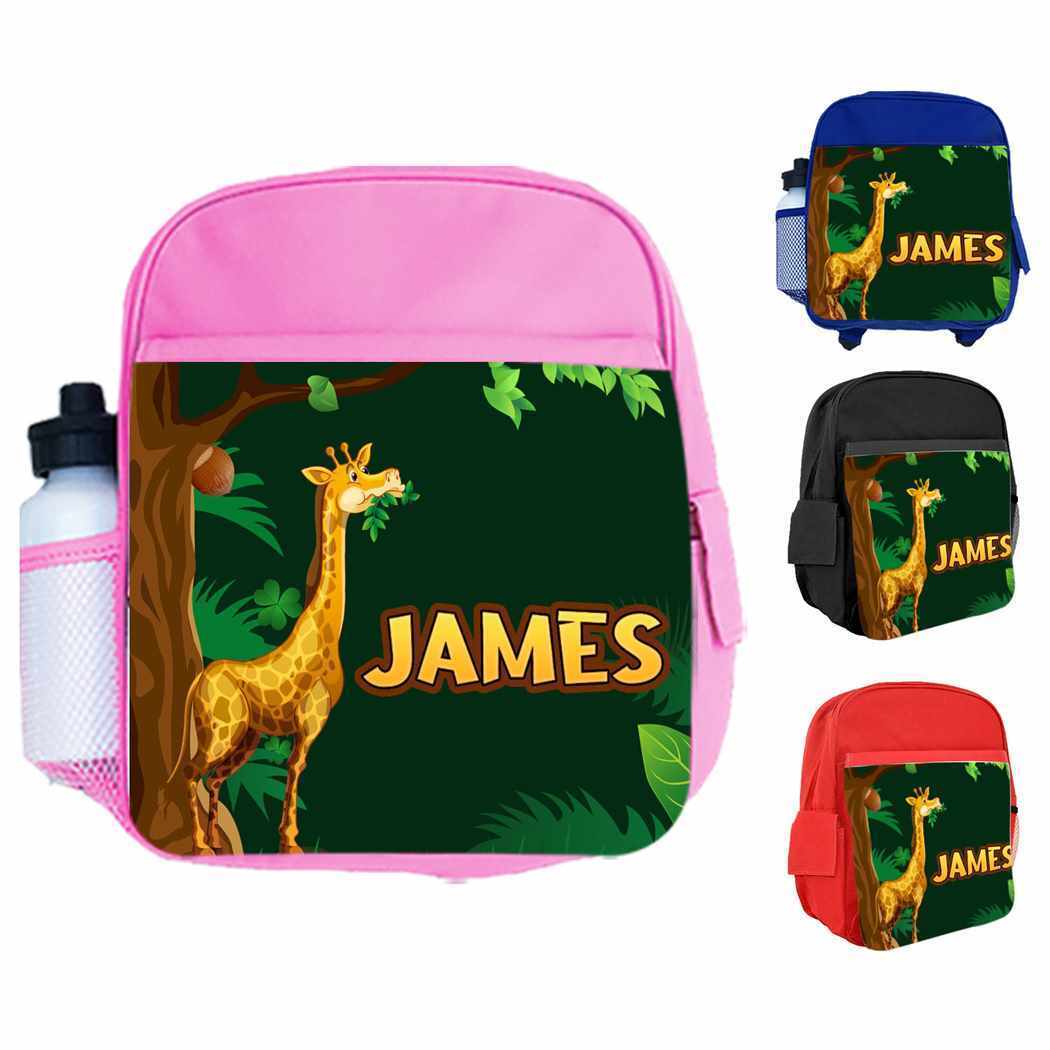 Personalised Kids Backpack Any Name Animal Design Boys Girls kid School Bag 35