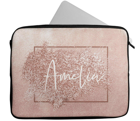 Personalised Any Name Rectangle Design Laptop Case Sleeve Tablet Bag Chromebook