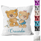 Personalised Cushion Teddy Bear Sequin Cushion Pillow Printed Birthday Gift 56