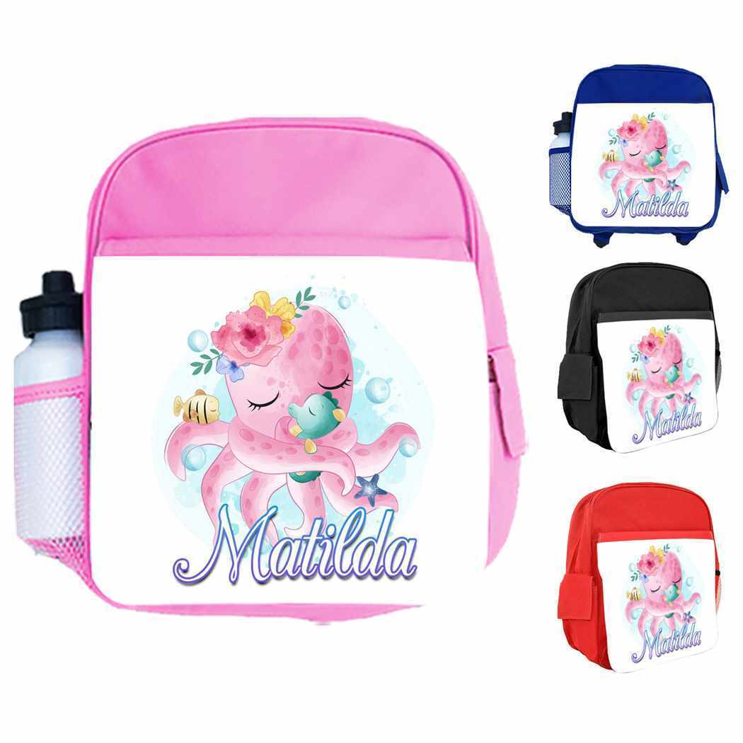 Personalised Kids Backpack Any Name Fish Design Boys Girls kids School Bag 11