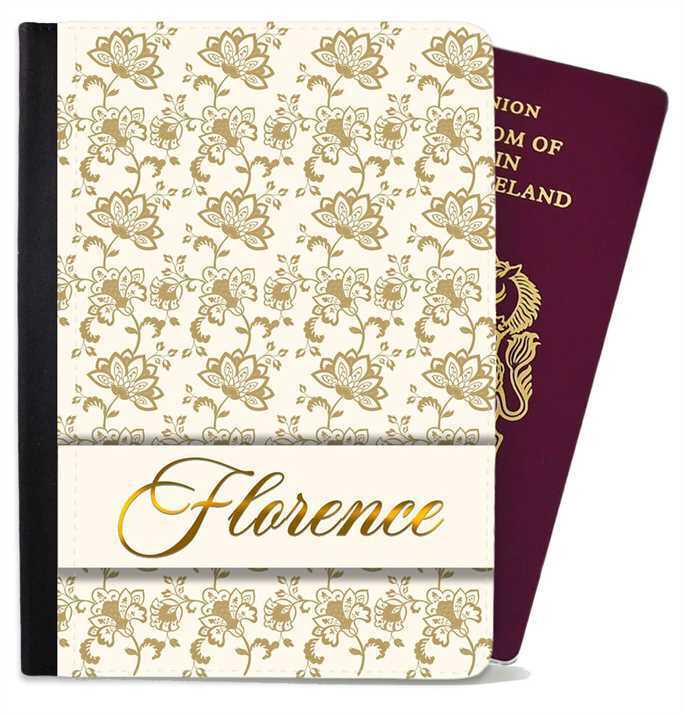 Personalised Floral Children Passport Cover Holder Any Name Holiday Accessory 28