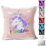 Personalised Cushion Unicorn Sequin Cushion Pillow Printed Birthday Gift 16