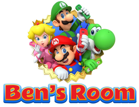 Personalised Any Name Super Mario Wall Decal 3D Art Sticker Vinyl Room Bedroom 9