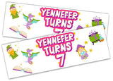 Personalised Birthday Banners Generic Design Children Kids Party Decoration 215