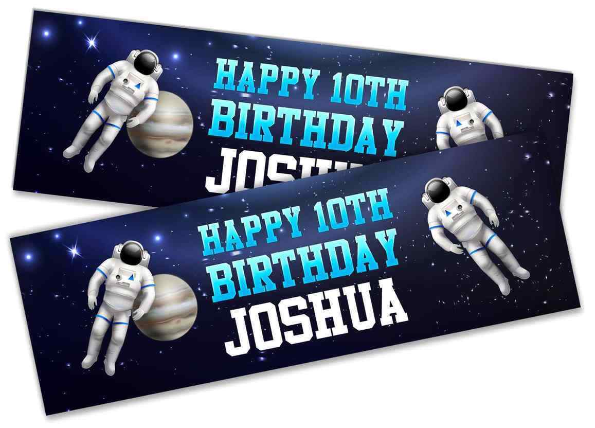 Personalised Birthday Banners Space Design Children Kids Party Decoration 88