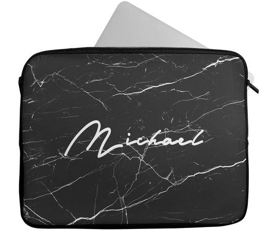 Personalised Any Name Black Design Laptop Case Sleeve Tablet Bag Chromebook Gift