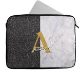 Personalised Any Name Marble Glitter Design Laptop Case Sleeve Tablet Bag 99