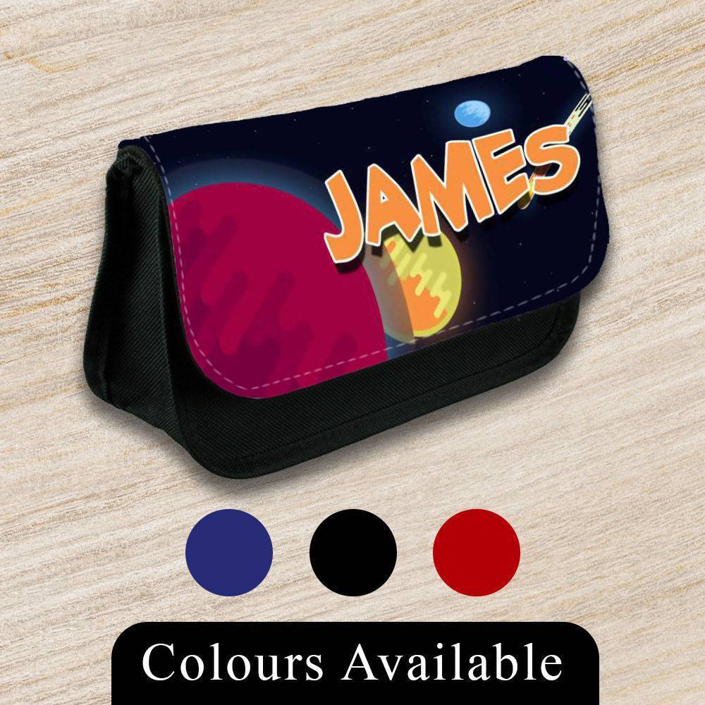 Personalised Pencil Case Space Girls Boys Stationary Kids School Bag 11