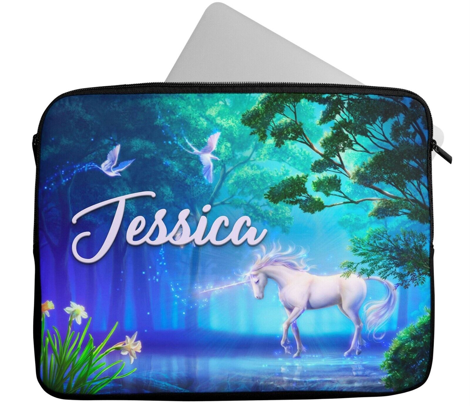 Personalised Any Name Unicorn Design Laptop Case Sleeve Tablet Bag 50