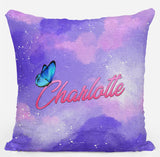 Personalised Butterfly Any Name Magic Reveal Pink Sequin Cushion Cover Gift 60