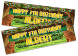 Personalised Birthday Banners Jungle Design Children Kids Party Decoration 51