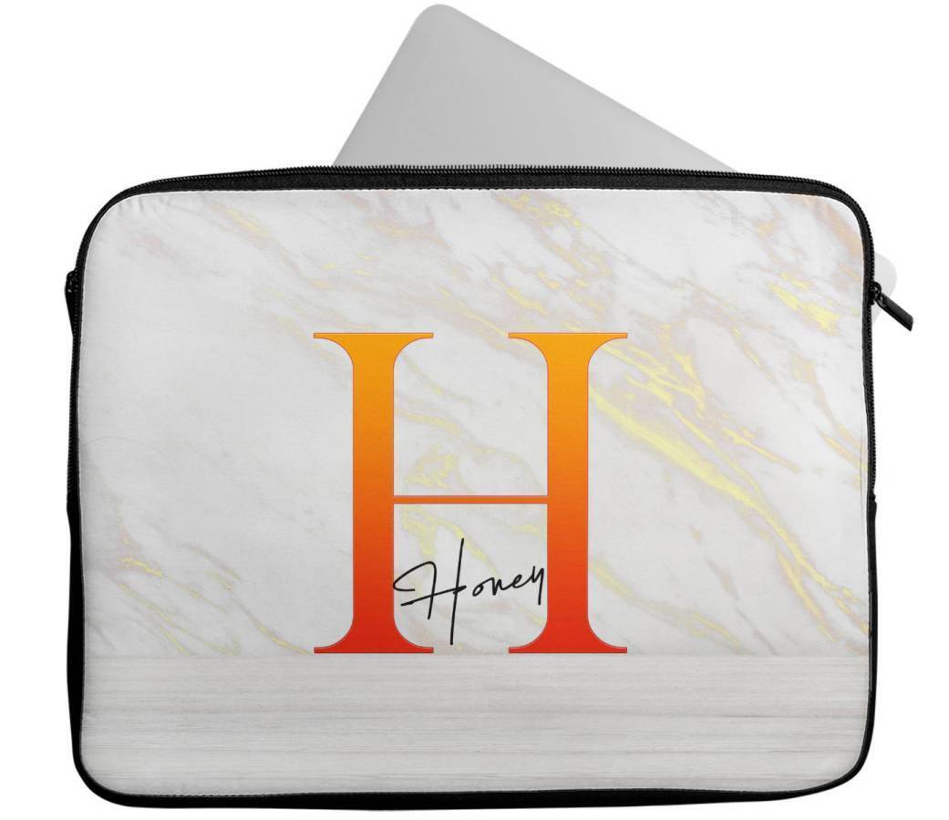 Personalised Any Name Marble Design Laptop Case Sleeve Tablet Bag 115