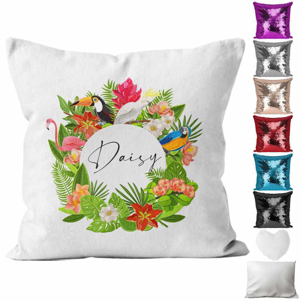 Personalised Cushion Animal Sequin Cushion Pillow Printed Birthday Gift 62