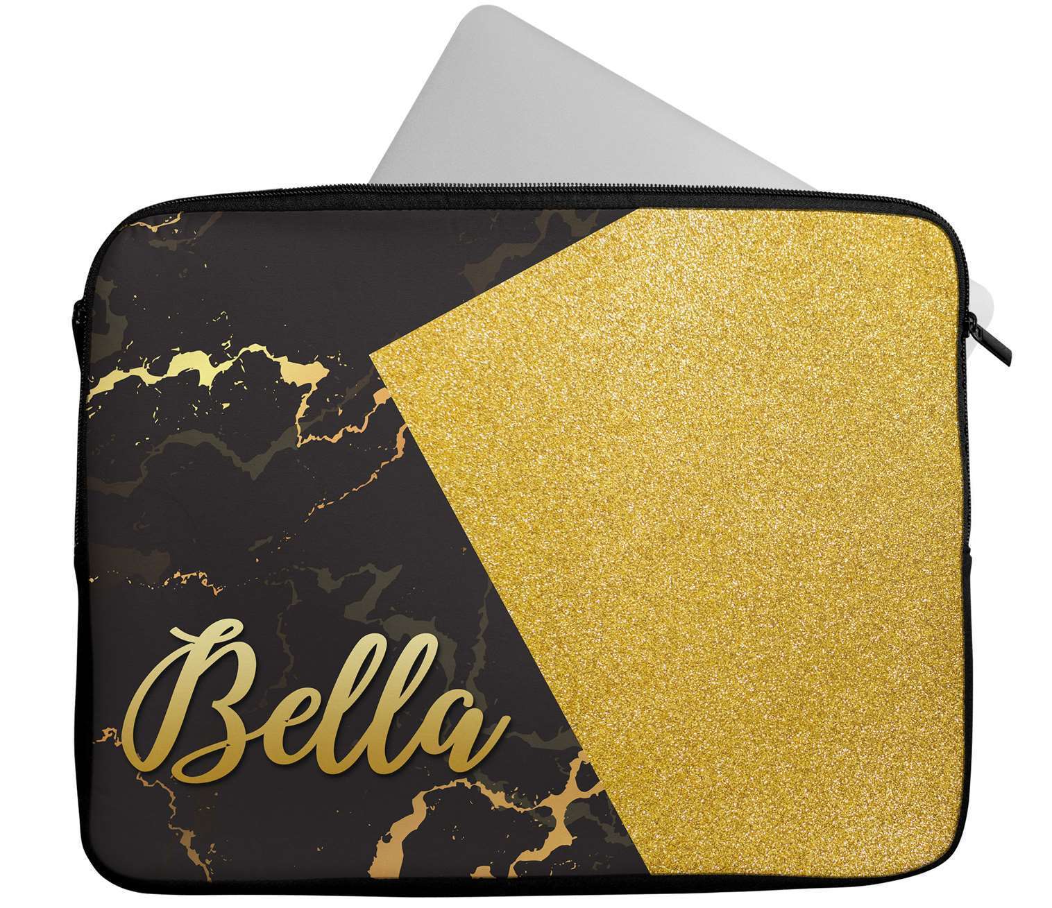 Personalised Any Name Marble Glitter Design Laptop Case Sleeve Tablet Bag 33