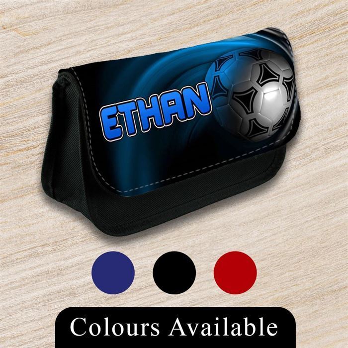 Personalised Pencil Case Football Girls Boys Stationary Kids School Bag 30