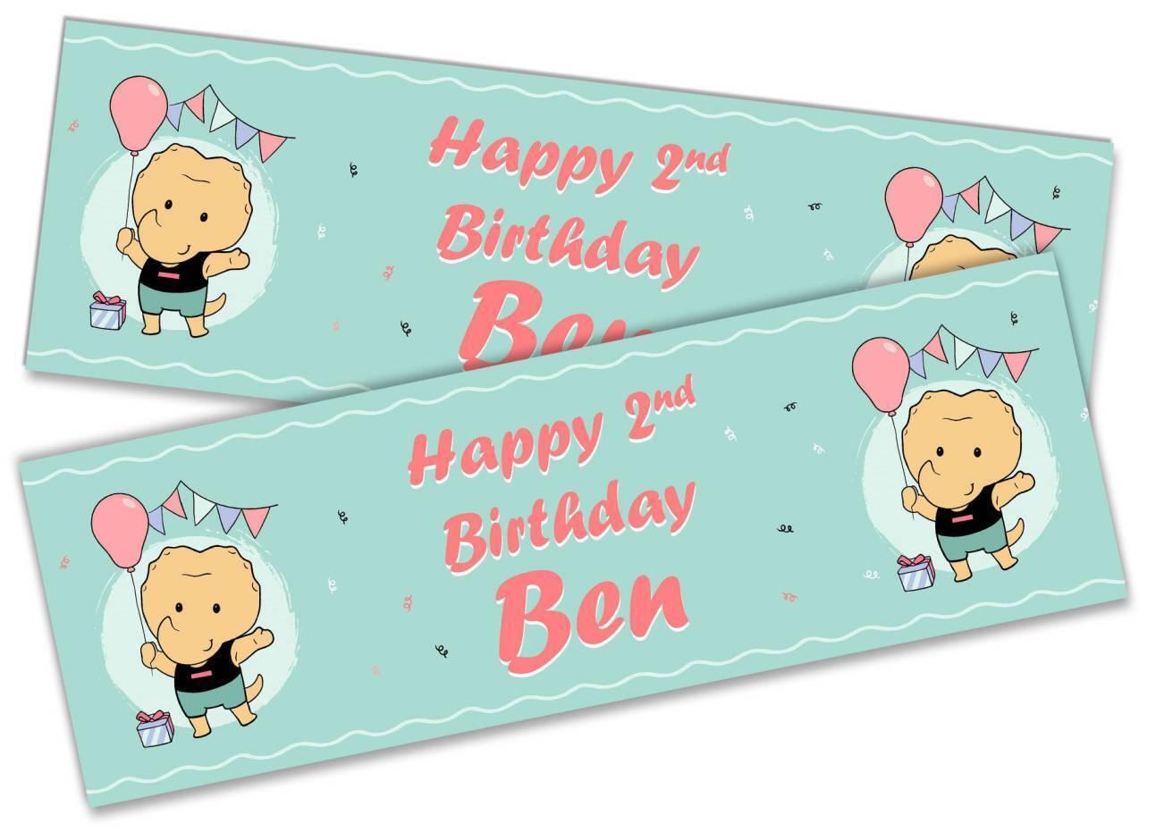 Personalised Birthday Banners Generic Design Children Kids Party Decoration 142