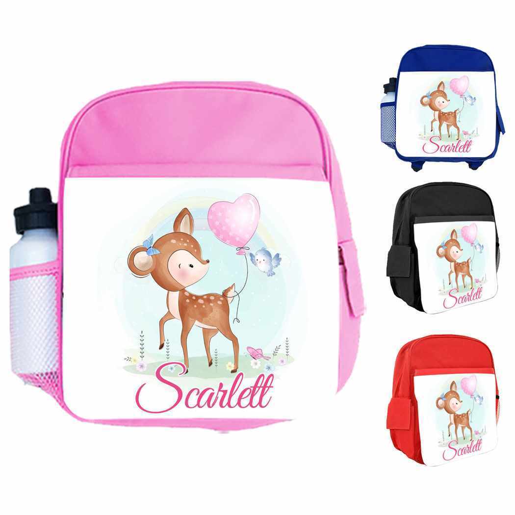 Personalised Kids Backpack Any Name Animal Design Boys Girls kid School Bag 18