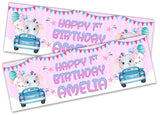 Personalised Birthday Banners Elephant Design Children Kids Party Decoration 93