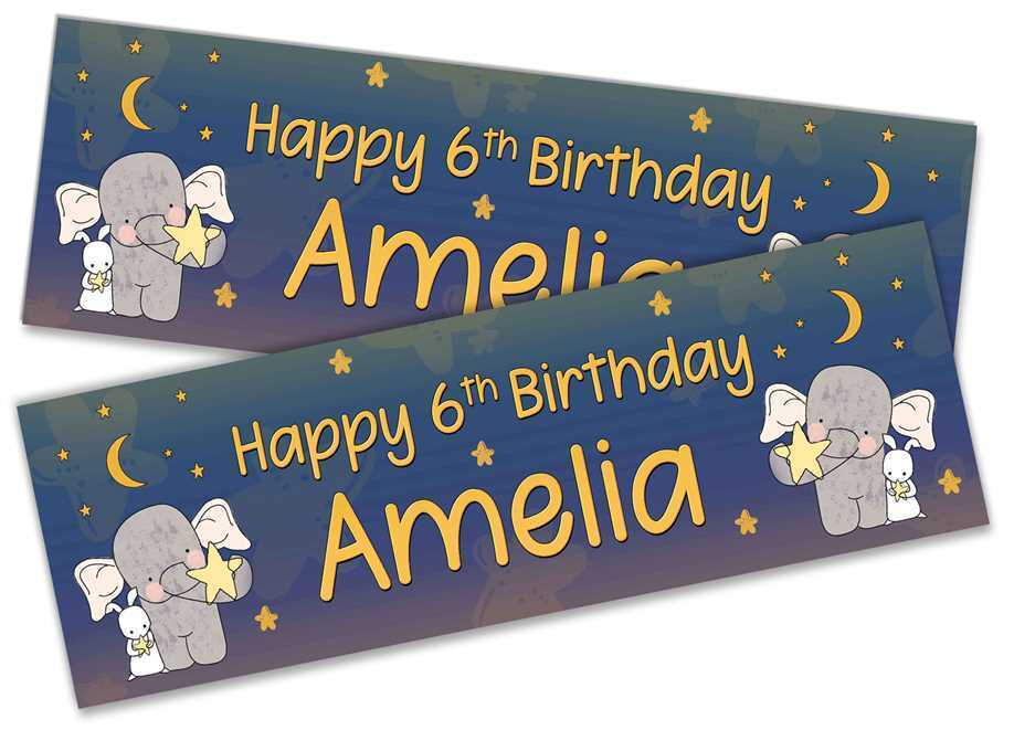 Personalised Birthday Banners Generic Design Children Kids Party Decoration 133