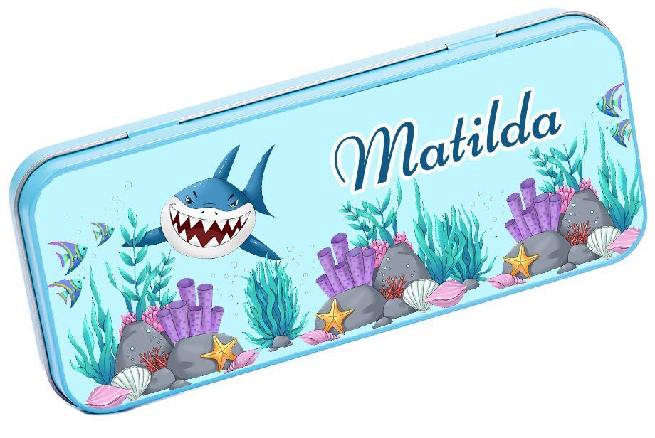 Personalised Any Name Animal Pencil Case Tin Children School Kids Stationary 15