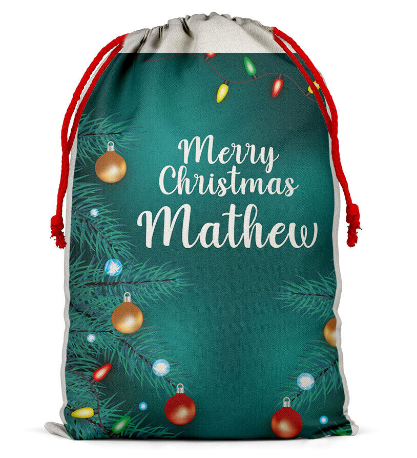 Personalised Christmas Sack Santa Bag Xmas Boy Girl Gift Stocking Bag 1
