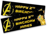 Personalised Birthday Banners Super Hero Design Children Kid Party Decoration 63