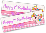 Personalised Birthday Banners Unicorn Design Children Kids Party Decoration 22