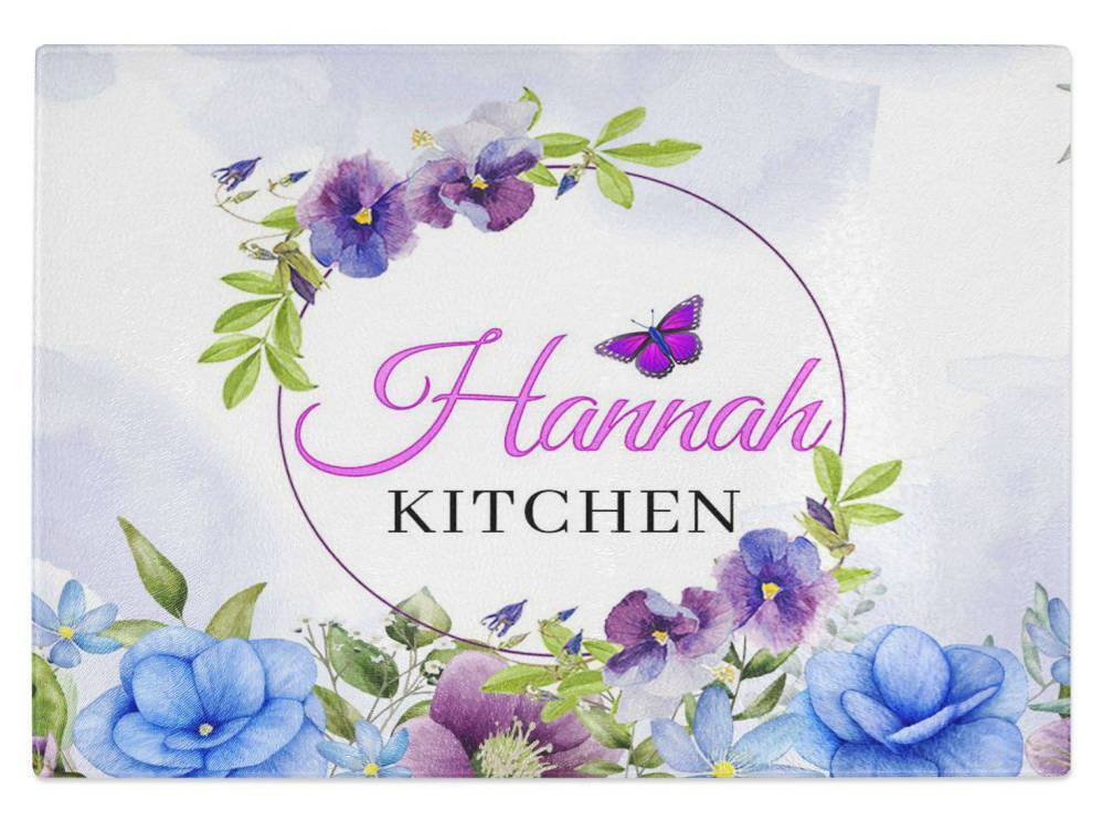 Personalised Any Name Kitchen Glass Chopping Board Item Gift 8