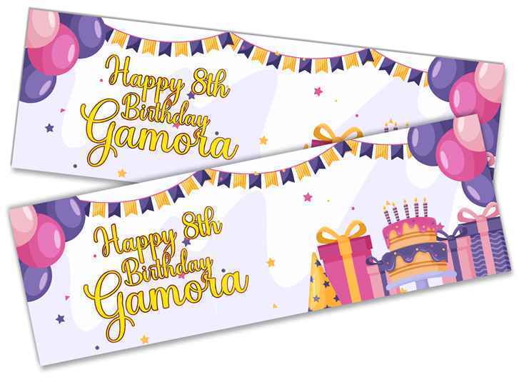 Personalised Birthday Banners Generic Design Children Kids Party Decoration 219