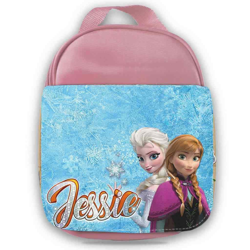 Personalised Kids Lunch Bag Any Name Frozen Childrens Girls School Snack Box