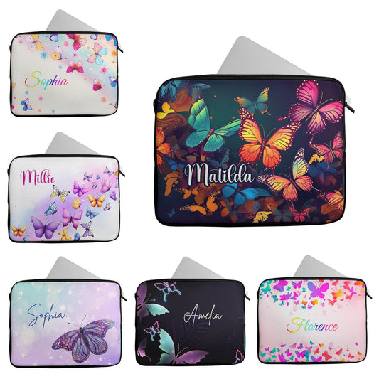 Personalised Any Name Butterfly Design Laptop Case Sleeve Tablet Bag 9