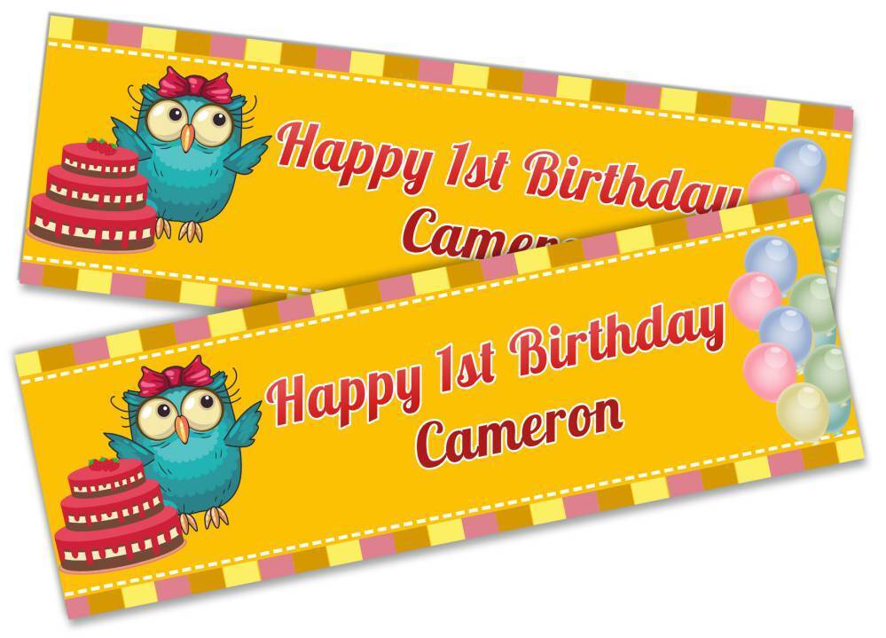 Personalised Birthday Banners Generic Design Children Kids Party Decoration 252